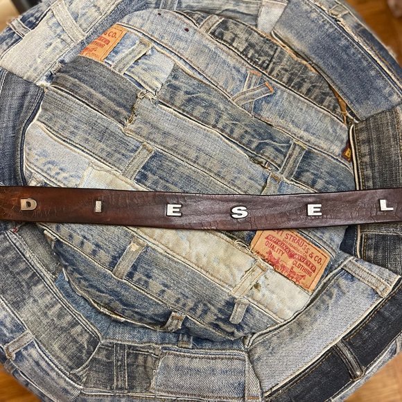 Diesel belt vintage metal letters brown leather - Picture 1 of 12